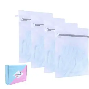 RICHERI Mesh Laundry Bags, Mesh Wash Bags, Durable Mesh Structure with Strong Zipper, Suitable for Underwear, Delicate Clothes, Pants, Shoes, Socks Washing (Small Fine Mesh, Small 12 * 16inch*4pcs) RICHERI Mesh Laundry Bags, Mesh Wash Bags, Durable Mesh Structure with Strong Zipper, Suitable for Underwear, Delicate Clothes, Pants, Shoes, Socks Washing (Small Fine Mesh, Small 12 * 16inch*4pcs)