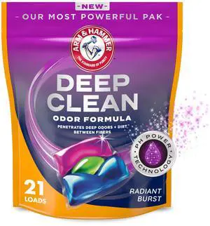 ARM & HAMMER Deep Clean Odor Formula Laundry Detergent Power Paks, 21 ct. ARM & HAMMER Deep Clean Odor Formula Laundry Detergent Power Paks, 21 ct.