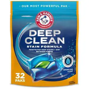 Deep Clean Stain Formula Laundry Detergent Power Paks, Sparkling Clean Scent, 32 Count, 32 Loads Deep Clean Stain Formula Laundry Detergent Power Paks, Sparkling Clean Scent, 32 Count, 32 Loads