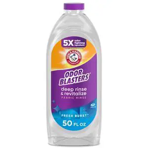 Odor Blasters Deep Rinse and Revitalize Fabric Rinse, Laundry Additive, Eliminates Sweat and Musty Odors, Fresh Burst Scent, 50 fl oz Odor Blasters Deep Rinse and Revitalize Fabric Rinse, Laundry Additive, Eliminates Sweat and Musty Odors, Fresh Burst Scent, 50 fl oz