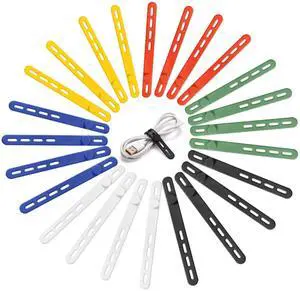 24 Pack Silicone Cable Ties, Cord Wrap for Home Office Travel Organizer 24 Pack Silicone Cable Ties, Cord Wrap for Home Office Travel Organizer