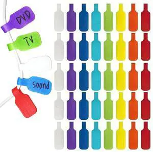 fernfern 40 Pcs Cable Labels, Write On Cord Labels Tags for Electronics,Cable and Wire Tags,Reusable Large Size Plastic Velcro Label for Charging Cords Management and Identification (8 Colors) fernfern 40 Pcs Cable Labels, Write On Cord Labels Tags for Electronics,Cable and Wire Tags,Reusable Large Size Plastic Velcro Label for Charging Cords Management and Identification (8 Colors)