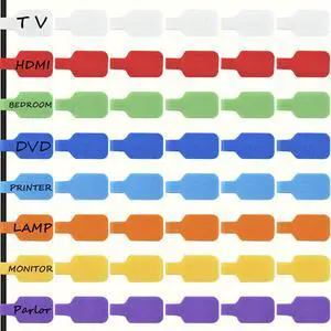 48PCS Colorful Large Cable Labels for Cords, Waterproof Cord Labels for Electronics Wires and Identification, Self Adhesive Tear Resistant Cable Tags, for Laser Printer and Handwriting, Reusable 48PCS Colorful Large Cable Labels for Cords, Waterproof Cord Labels for Electronics Wires and Identification, Self Adhesive Tear Resistant Cable Tags, for Laser Printer and Handwriting, Reusable