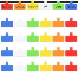 Trilancer Cable Cord Labels Large Size, for Organizing Wires and Identification, Multicolored Handwriting Cable Tags, Reusable with Multiple Uses - 24 PCS Trilancer Cable Cord Labels Large Size, for Organizing Wires and Identification, Multicolored Handwriting Cable Tags, Reusable with Multiple Uses - 24 PCS