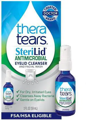 TheraTears SteriLid Antimicrobial Eyelid Cleanser and Face Wash, for irritated eyes, 2 fl oz Spray TheraTears SteriLid Antimicrobial Eyelid Cleanser and Face Wash, for irritated eyes, 2 fl oz Spray