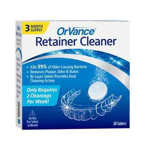 Retainer Cleaner Tablets (3 Month Supply) | Only 2 Cleanings Per Week Required | Removes Odors, Stains, Plaque for Invisalign, Mouth/Night Guards, and Removable Orthodontic Appliances Retainer Cleaner Tablets (3 Month Supply) | Only 2 Cleanings Per Week Required | Removes Odors, Stains, Plaque for Invisalign, Mouth/Night Guards, and Removable Orthodontic Appliances