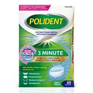 3 Minute Antibacterial Dental Appliance Cleanser Tablets, Retainer Cleaner Tablets, 60 Count 3 Minute Antibacterial Dental Appliance Cleanser Tablets, Retainer Cleaner Tablets, 60 Count