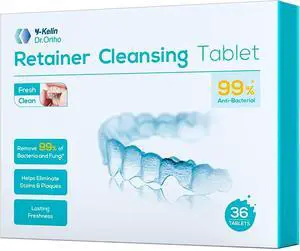 Retainer Cleaner, Mouth Guard Cleaning Tablets - Remove & Clear Stains from Dental Appliances - in 3 Minutes (Mint,36 PCS) Retainer Cleaner, Mouth Guard Cleaning Tablets - Remove & Clear Stains from Dental Appliances - in 3 Minutes (Mint,36 PCS)
