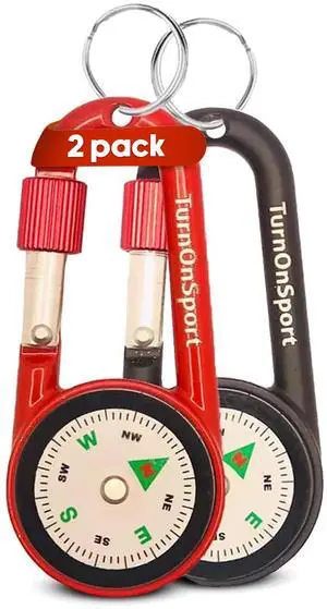 2 Pack Carabiner Clip On Compass Hiking - Compact Compass Keychain Backpacks | Small Pocket Magnetic Compass Keychain for Kids - Twist Lock | Keyring Keychains Outdoor Survival Camping 2 Pack Carabiner Clip On Compass Hiking - Compact Compass Keychain Backpacks | Small Pocket Magnetic Compass Keychain for Kids - Twist Lock | Keyring Keychains Outdoor Survival Camping
