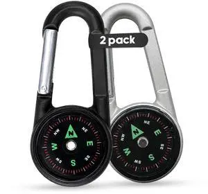 Carabiner Clip On Compass Hiking - Compact Compass Keychain Backpacks | Small Pocket Magnetic Compass Keychain for Kids - Hiking Compass Thermometer | Keyring Keychains Outdoor Survival Camping 2 Pcs Carabiner Clip On Compass Hiking - Compact Compass Keychain Backpacks | Small Pocket Magnetic Compass Keychain for Kids - Hiking Compass Thermometer | Keyring Keychains Outdoor Survival Camping 2 Pcs
