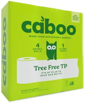 Tree Free Toilet Paper, Septic Safe Bath Tissue, Quick Dissolving 2 Ply Sheets - 300 Sheets Per Roll, 4 Double Rolls Tree Free Toilet Paper, Septic Safe Bath Tissue, Quick Dissolving 2 Ply Sheets - 300 Sheets Per Roll, 4 Double Rolls