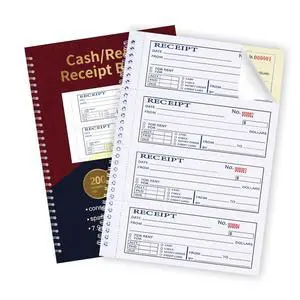 Large Money and Rent Receipt Book with Cardboard Insert,2-Part Carbonless,7.9x11.2 Spiral Bound,200 Sets per Book,4 Receipts per Page for Office Supplier,Rent and Cash Transaction Large Money and Rent Receipt Book with Cardboard Insert,2-Part Carbonless,7.9x11.2 Spiral Bound,200 Sets per Book,4 Receipts per Page for Office Supplier,Rent and Cash Transaction