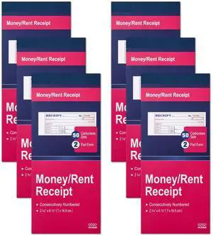 XKDOUS 6 Pack Receipt Book with 2 Part Carbonless Copies, 2-3/4" x 6-1/2" Small Business Receipt Book, 50 Sets per Book for Rent, Sales, Money and Cash Tracking XKDOUS 6 Pack Receipt Book with 2 Part Carbonless Copies, 2-3/4" x 6-1/2" Small Business Receipt Book, 50 Sets per Book for Rent, Sales, Money and Cash Tracking