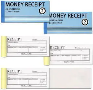 5PCS Money and Rent Receipt Book, 2-Part,Carbonless Copy Receipt Book 5PCS Money and Rent Receipt Book, 2-Part,Carbonless Copy Receipt Book