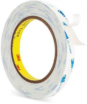 3M 1600T Double Sided Tape, 0.39 in x 18 ft White PE Foam Tape 3M 1600T Double Sided Tape, 0.39 in x 18 ft White PE Foam Tape