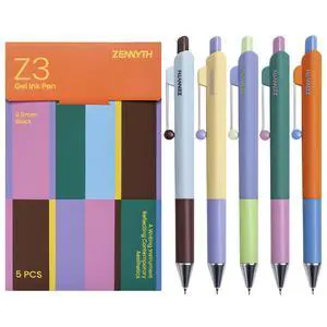 UIXJODO 5-Pack Gel Pens, 0.5mm Fine Point Black Ink Retractable Pens with Diamond Barrel, Smooth Quick-Dry Writing Pens for Journaling, Note-Taking, Office & School Supplies (5-Pack Z3 Contrast Color) UIXJODO 5-Pack Gel Pens, 0.5mm Fine Point Black Ink Retractable Pens with Diamond Barrel, Smooth Quick-Dry Writing Pens for Journaling, Note-Taking, Office & School Supplies (5-Pack Z3 Contrast Color)