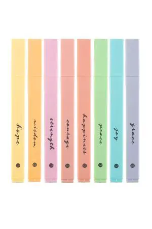 DIVERSEBEE Bible Highlighters with Soft Chisel Tip, 8 Pack Assorted Colors Pens No Bleed, Quick Dry Set, Cute Aesthetic Markers, Bible Study Journaling Supplies and Accessories (Pastel) DIVERSEBEE Bible Highlighters with Soft Chisel Tip, 8 Pack Assorted Colors Pens No Bleed, Quick Dry Set, Cute Aesthetic Markers, Bible Study Journaling Supplies and Accessories (Pastel)