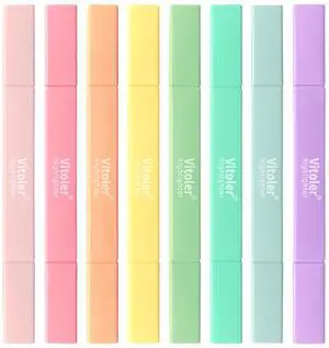 Vitoler 8pcs Aesthetic Highlighters, Chisel & Fine Tips Bible Highlighters Vitoler 8pcs Aesthetic Highlighters, Chisel & Fine Tips Bible Highlighters
