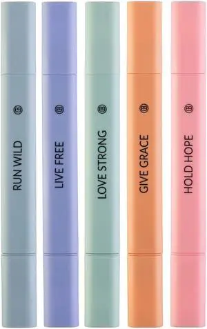 DIVERSEBEE Bible Highlighters Assorted Colors, 5 Pack No Bleed Dual Tip Aesthetic Pastel Highlighter Pens for Journaling, Note Taking, School, Bible Study Supplies and Accessories (Dawn) DIVERSEBEE Bible Highlighters Assorted Colors, 5 Pack No Bleed Dual Tip Aesthetic Pastel Highlighter Pens for Journaling, Note Taking, School, Bible Study Supplies and Accessories (Dawn)