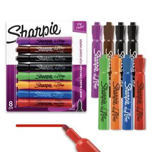 Sharpie Flip Chart Markers, Bullet Tip, Assorted Colors, Low-Odor, Squeak-Free, 8 Count - Office Presentation, Back to School, Teacher Supplies Sharpie Flip Chart Markers, Bullet Tip, Assorted Colors, Low-Odor, Squeak-Free, 8 Count - Office Presentation, Back to School, Teacher Supplies