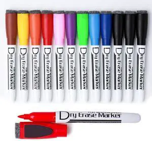 Magnetic Dry Wipe Pens Dry Erase Markers With Eraser Cap Low Odor Fine Tip Whiteboard Pens Pack of 12,10 Colors Magnetic Dry Wipe Pens Dry Erase Markers With Eraser Cap Low Odor Fine Tip Whiteboard Pens Pack of 12,10 Colors