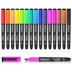 Shuttle Art Dry Erase Markers, 15 Colors Magnetic Whiteboard Markers, Fine Point, Perfect For Writing on Whiteboards, Dry-Erase Boards,Mirrors for School Office Home Shuttle Art Dry Erase Markers, 15 Colors Magnetic Whiteboard Markers, Fine Point, Perfect For Writing on Whiteboards, Dry-Erase Boards,Mirrors for School Office Home