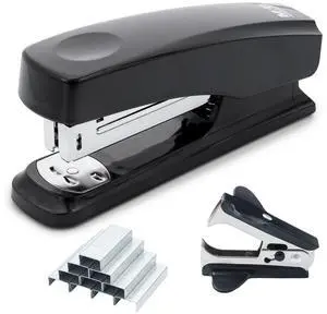 M&G Desktop Stapler with 25 Sheet Capacity, Two Binding Modes, Basic Stapler Set with 1000 Staples and Remover, Durable Staplers for Office Home (Black) M&G Desktop Stapler with 25 Sheet Capacity, Two Binding Modes, Basic Stapler Set with 1000 Staples and Remover, Durable Staplers for Office Home (Black)