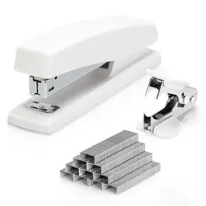 Deli Stapler, Desktop Stapler, Office Staplers, 25 Sheet Capacity, Includes 1000 Staples and Staple Remover, White Deli Stapler, Desktop Stapler, Office Staplers, 25 Sheet Capacity, Includes 1000 Staples and Staple Remover, White