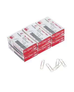 PAPERPAL Paperclips for Office School & Personal Use, #1 Nonskid Paper Clip (1-2/7"), 600 Medium Paper Clips (6 Boxes of 100 Each), Silver PAPERPAL Paperclips for Office School & Personal Use, #1 Nonskid Paper Clip (1-2/7"), 600 Medium Paper Clips (6 Boxes of 100 Each), Silver