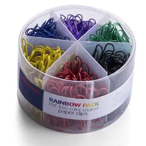Officemate PVC Free Color Coated Paper Clips, 450 Per Tub Office Paper Clamp (97229) Officemate PVC Free Color Coated Paper Clips, 450 Per Tub Office Paper Clamp (97229)
