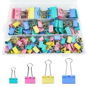 170 Pcs Binder Clips Assorted Sizes, Colored Large, Medium, Small Binder Paper Clips for Office Supplies, Home, School Document Organizing (Blue, Pink, Yellow, Green) 170 Pcs Binder Clips Assorted Sizes, Colored Large, Medium, Small Binder Paper Clips for Office Supplies, Home, School Document Organizing (Blue, Pink, Yellow, Green)