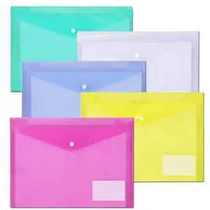 10 Pack Plastic Envelope Folders with Label Pockets, 5 Colors 2 Each, Clear Poly File Folders Letter Size/A4, Hook and Loop Closure Document Envelopes for School Office Home 10 Pack Plastic Envelope Folders with Label Pockets, 5 Colors 2 Each, Clear Poly File Folders Letter Size/A4, Hook and Loop Closure Document Envelopes for School Office Home
