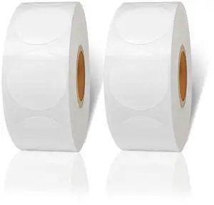 STARLIBOO White Dot Stickers, 1 inch Blank Circle Stickers, 1000Pcs White Round Price Sticker, Writable for Office, Garage Sale,Yard Sale (2Rolls) STARLIBOO White Dot Stickers, 1 inch Blank Circle Stickers, 1000Pcs White Round Price Sticker, Writable for Office, Garage Sale,Yard Sale (2Rolls)