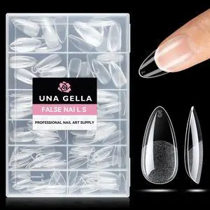 UNA GELLA Almond Nail Tips 216pcs Medium Almond Press on Nails Pre-shape Gel Fake Nails for Full Cover Acrylic French False Nails For Nail Extension, DIY Salon 12 Sizes Gelly Tips UNA GELLA Almond Nail Tips 216pcs Medium Almond Press on Nails Pre-shape Gel Fake Nails for Full Cover Acrylic French False Nails For Nail Extension, DIY Salon 12 Sizes Gelly Tips