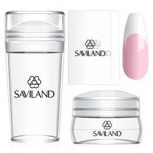 Saviland French Tip Nail Stamp: 4PCS Nail Art Stamper Kit Clear Silicone Nails Stamping Long & Short Jelly Stamper with Scrapers Nails Stamper Kit for French Manicure Home DIY Salon Saviland French Tip Nail Stamp: 4PCS Nail Art Stamper Kit Clear Silicone Nails Stamping Long & Short Jelly Stamper with Scrapers Nails Stamper Kit for French Manicure Home DIY Salon