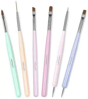 Beetles Gel Polish Nail Art Brushes, 6 Pcs Fingernail Art Design Pens, Wood Alloy Handle, Dotting Pen Clean Up Liner French Nail Brush Set, DIY Manicure Tools Gift for Women Beetles Gel Polish Nail Art Brushes, 6 Pcs Fingernail Art Design Pens, Wood Alloy Handle, Dotting Pen Clean Up Liner French Nail Brush Set, DIY Manicure Tools Gift for Women