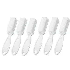SQULIGT 6Pcs Handle Grip Nail Brush, Hand Fingernail Cleaner Brush Manicure Tools Scrub Cleaning Brushes for Toes and Nails (White) SQULIGT 6Pcs Handle Grip Nail Brush, Hand Fingernail Cleaner Brush Manicure Tools Scrub Cleaning Brushes for Toes and Nails (White)
