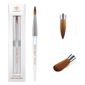 Modelones Pro Luxe Acrylic Nail Brush, 100% Pure Kolinsky Sable Hair Size 10 Oval Crimped Shaped Sturdy Ergonomic Handle for Acrylic Powder Sculpting Nail Art Brushes Professional Salon DIY Use Modelones Pro Luxe Acrylic Nail Brush, 100% Pure Kolinsky Sable Hair Size 10 Oval Crimped Shaped Sturdy Ergonomic Handle for Acrylic Powder Sculpting Nail Art Brushes Professional Salon DIY Use