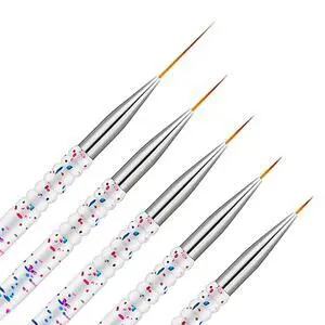Etercycle 5Pcs Nail Art Liner Brushes, Nail Gel Polish Painting Brush Set, Thin Nail Art Dotting Drawing Pen (7/9/11/15/20mm) Etercycle 5Pcs Nail Art Liner Brushes, Nail Gel Polish Painting Brush Set, Thin Nail Art Dotting Drawing Pen (7/9/11/15/20mm)