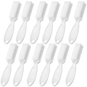 SQULIGT 12Pcs Nail Brush for Cleaning Fingernails, Handle Grip Cleaning Brush for Nail and Toenail, Nail Dust Brush Manicure Pedicure Tools Scrubbing Brush Women Men Home Salon(White) SQULIGT 12Pcs Nail Brush for Cleaning Fingernails, Handle Grip Cleaning Brush for Nail and Toenail, Nail Dust Brush Manicure Pedicure Tools Scrubbing Brush Women Men Home Salon(White)