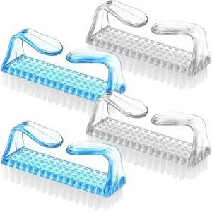 EBOOT 4 Pieces 3x1.5x1" Handle Plastic Nail Brush Nail Hand Scrubbing Cleaning Brush(Blue,Clear) EBOOT 4 Pieces 3x1.5x1" Handle Plastic Nail Brush Nail Hand Scrubbing Cleaning Brush(Blue,Clear)