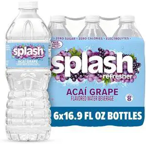 Flavored Water Bottles, Acai Grape Flavor - 6-Pack, 16.9 Fl Oz - Refreshing Flavored Bottled Water with Electrolytes - Zero Sugar & Zero Calories Flavored Water Bottles, Acai Grape Flavor - 6-Pack, 16.9 Fl Oz - Refreshing Flavored Bottled Water with Electrolytes - Zero Sugar & Zero Calories