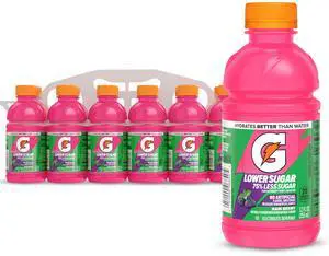 Lower Sugar Electrolyte Sports Drink, Rain Berry, 12 fl oz Bottles, (12 Pack), 75% Less Sugar, No Artificial Flavors, No Artificial Sweeteners, No Artificial Colors, Hydration Lower Sugar Electrolyte Sports Drink, Rain Berry, 12 fl oz Bottles, (12 Pack), 75% Less Sugar, No Artificial Flavors, No Artificial Sweeteners, No Artificial Colors, Hydration