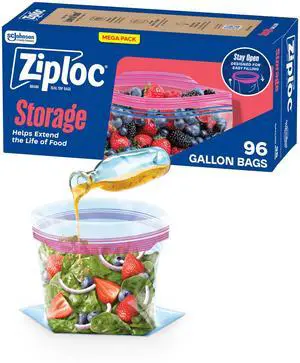 Gallon Food Storage Bags, Stand-Up Bottom, Easy to Fill, 96 Count Gallon Food Storage Bags, Stand-Up Bottom, Easy to Fill, 96 Count