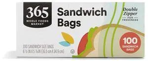 Sandwich Size Storage Bags, Double Zipper, 100 Count Sandwich Size Storage Bags, Double Zipper, 100 Count