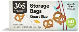 Quart Size Storage Bags, Double Zipper, 50 Count Quart Size Storage Bags, Double Zipper, 50 Count
