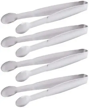 HINMAY 5" Mini Serving Tongs Tiny Stainless Steel Small Tongs, Set of 4 HINMAY 5" Mini Serving Tongs Tiny Stainless Steel Small Tongs, Set of 4