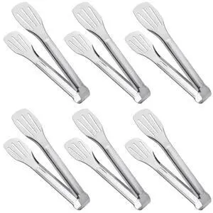 Serving Tong Kitchen Tongs,Buffet Tongs, Stainless Steel Food Tong Serving Tong,small tongs 6 Pack (7 Inch) Serving Tong Kitchen Tongs,Buffet Tongs, Stainless Steel Food Tong Serving Tong,small tongs 6 Pack (7 Inch)