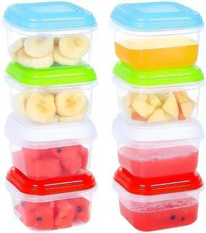 8 Pack 4 oz Baby Food Containers with Lids - Reusable Plastic Jars for Snack, Puree, & Salad Dressing, Deli Containers - Freezer Safe Baby Food Storage - Leakproof, Dishwasher Safe 8 Pack 4 oz Baby Food Containers with Lids - Reusable Plastic Jars for Snack, Puree, & Salad Dressing, Deli Containers - Freezer Safe Baby Food Storage - Leakproof, Dishwasher Safe