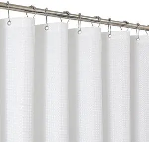 2-in-1 Waterproof Fabric Shower Curtain - No Separate Liner Needed, Hotel-Style Waffle Weave, Effortless Cleaning & Washable Bathroom Shower Curtain Set,72Wx72H,White 2-in-1 Waterproof Fabric Shower Curtain - No Separate Liner Needed, Hotel-Style Waffle Weave, Effortless Cleaning & Washable Bathroom Shower Curtain Set,72Wx72H,White